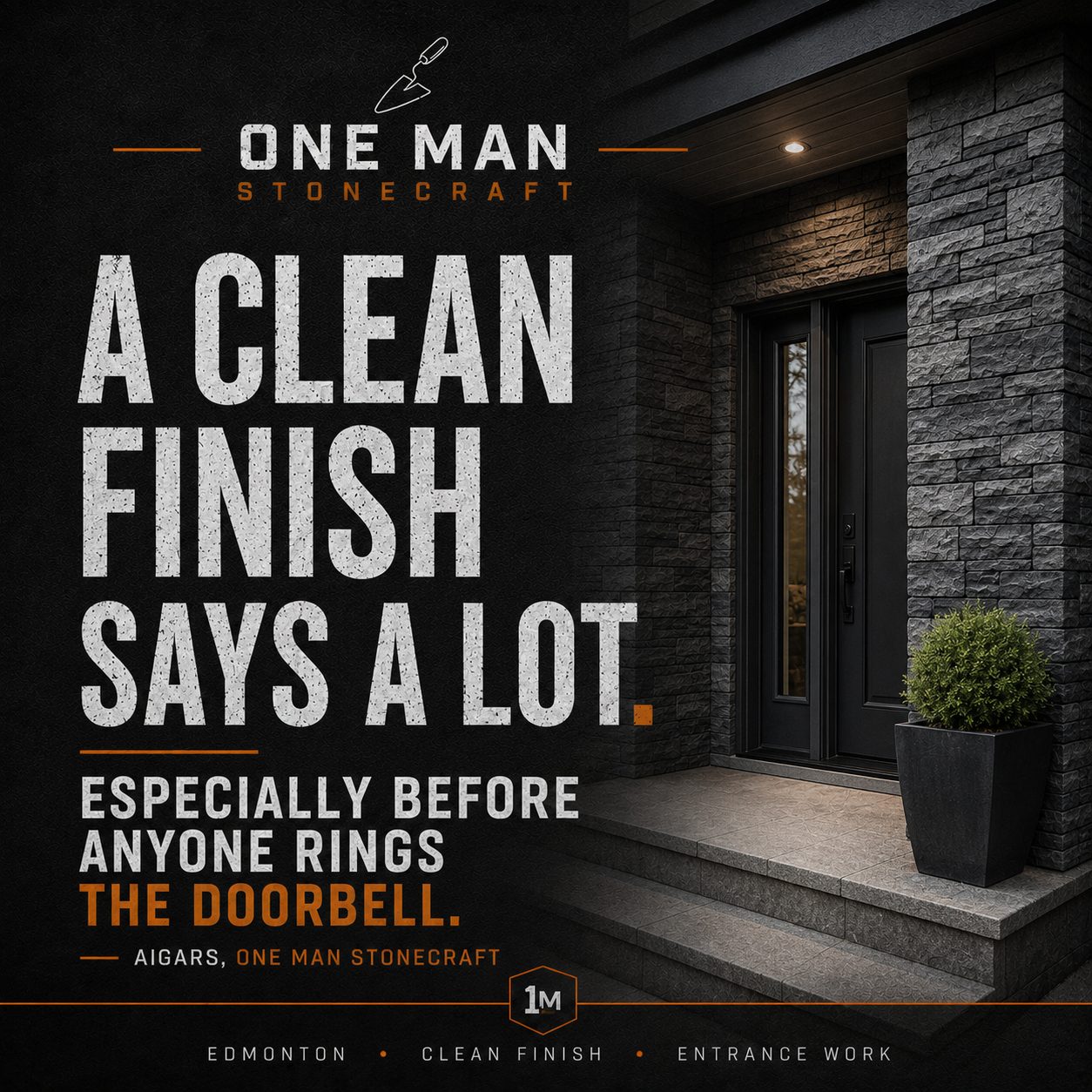 Clean Stone Entrance Work by One Man Stonecraft in Edmonton