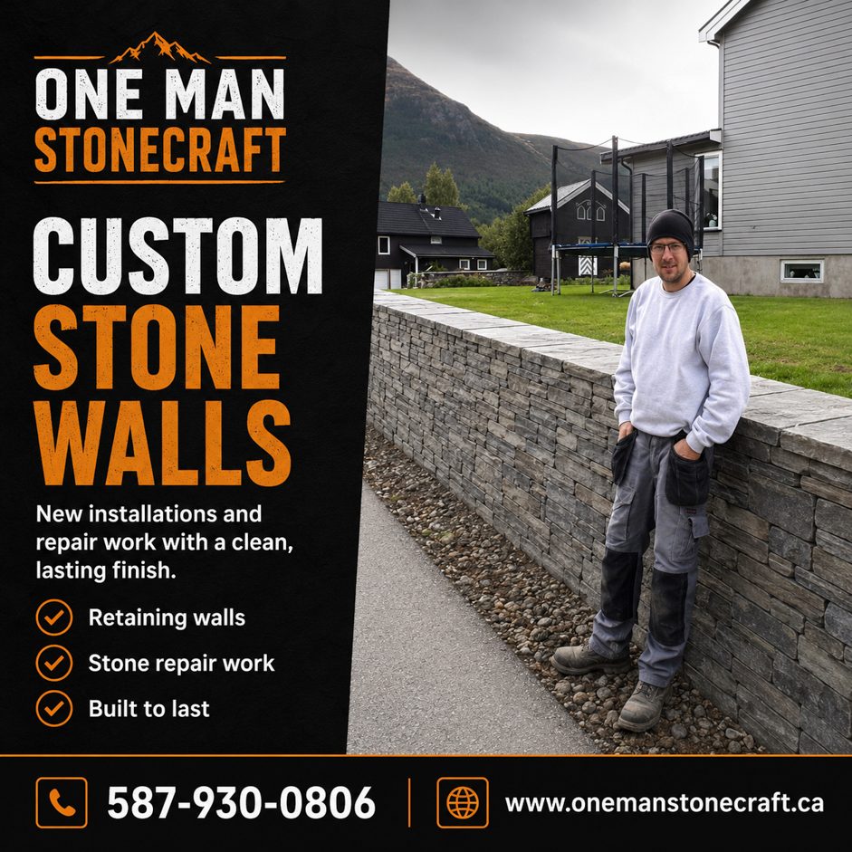 Custom Stone Walls by One Man Stonecraft