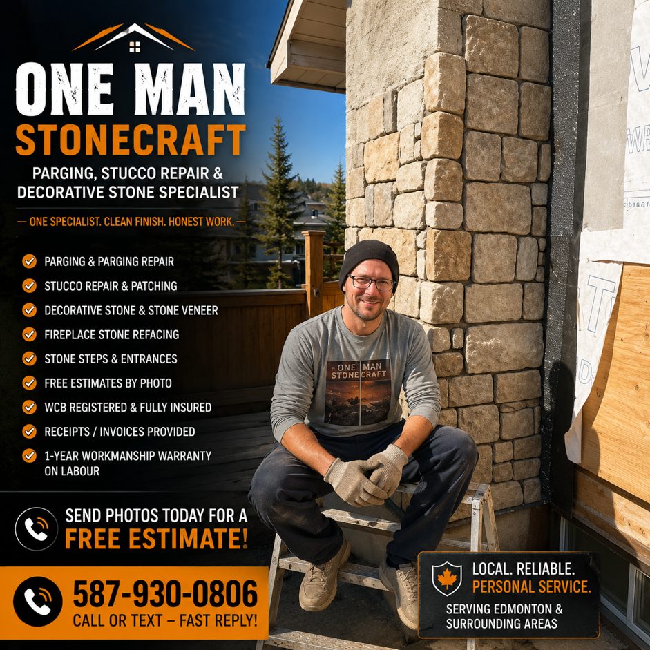 Decorative Stone Veneer Installation by One Man Stonecraft