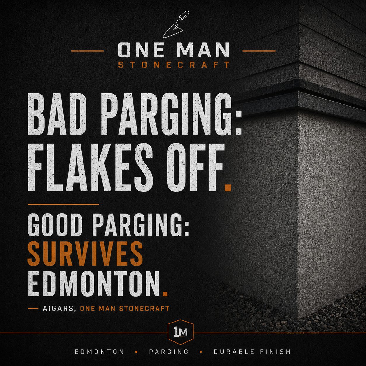 Durable Parging Services in Edmonton by One Man Stonecraft