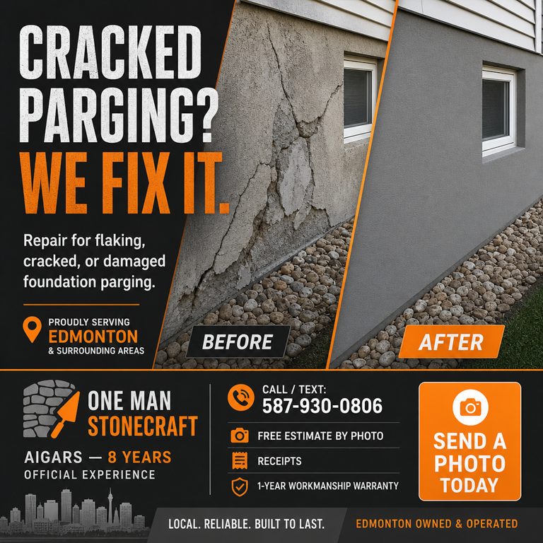 Cracked Parging Repair in Edmonton