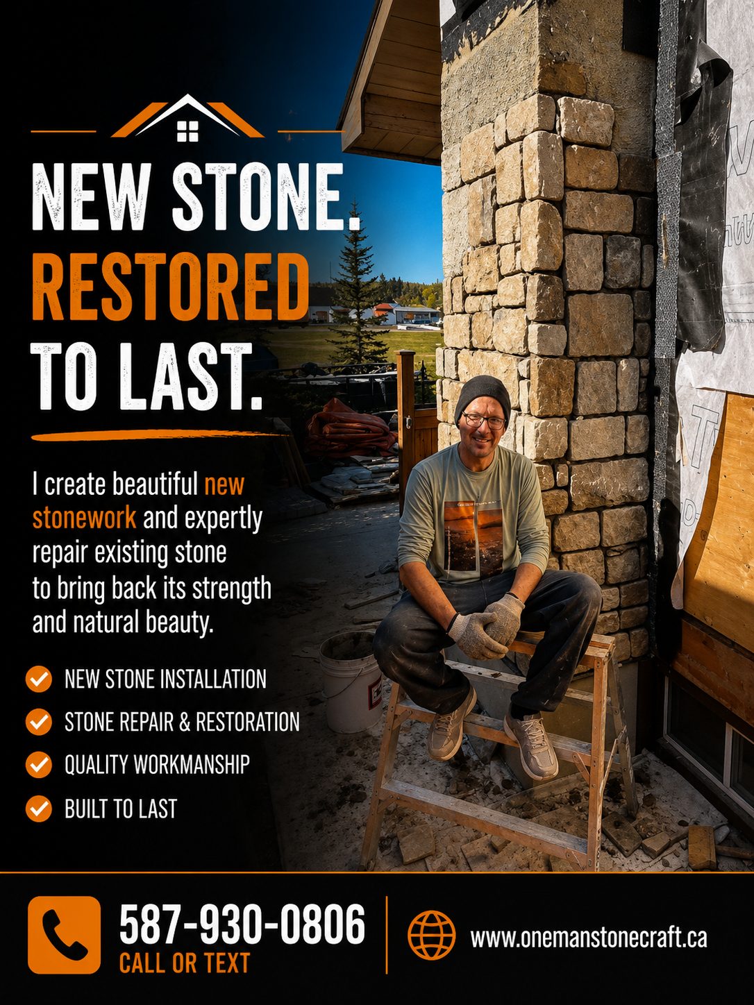 New Stone Installation and Restoration by One Man Stonecraft
