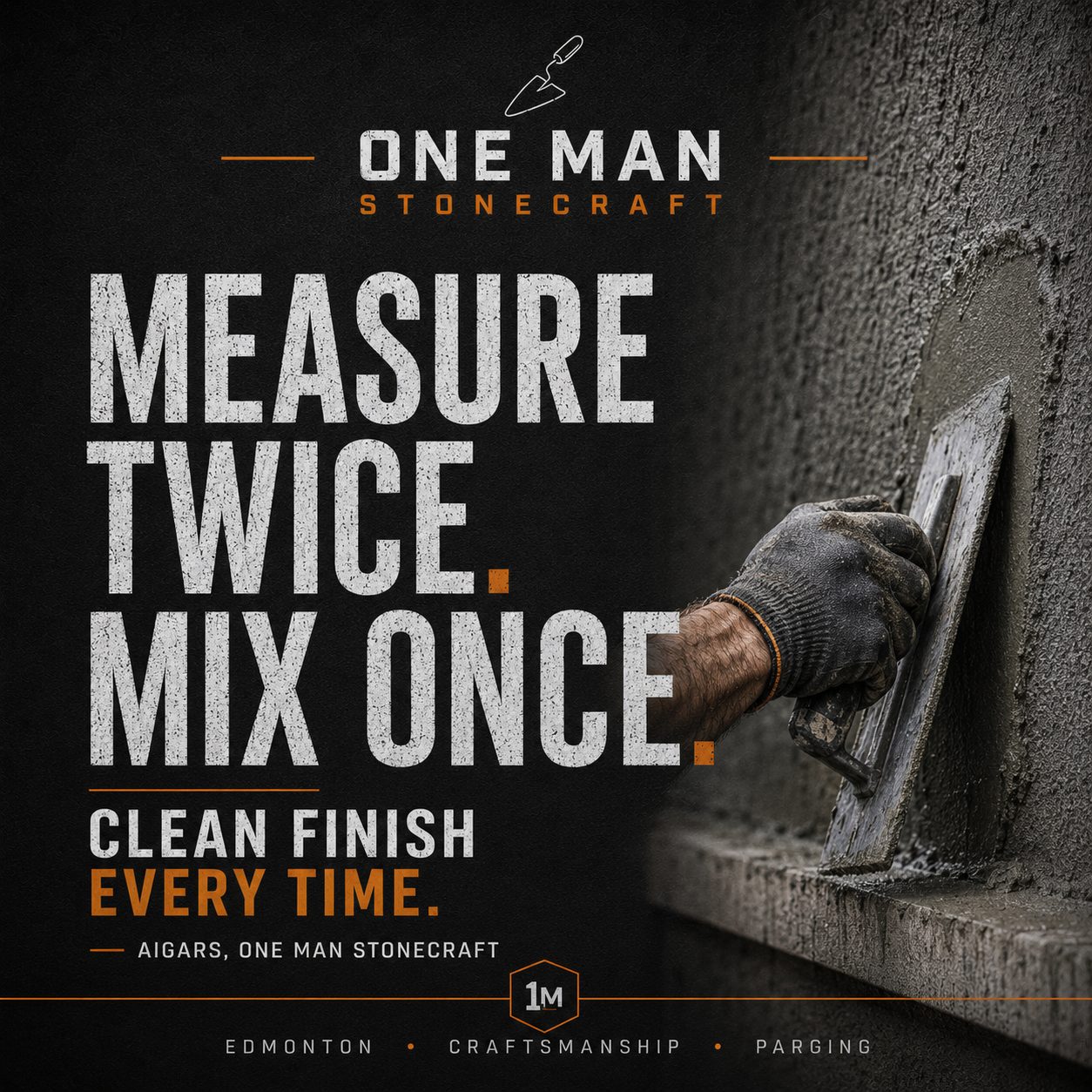 Parging Work by One Man Stonecraft in Edmonton