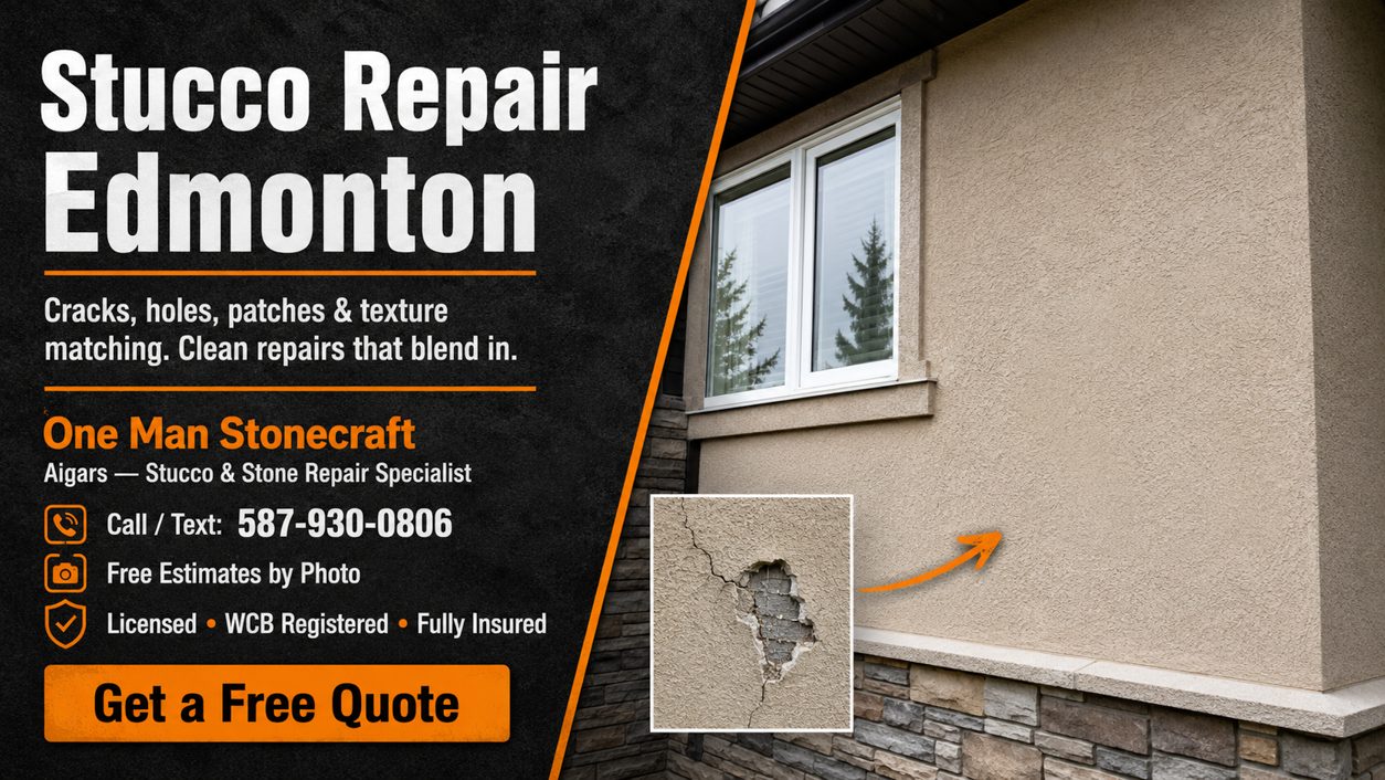 Stucco Repair Edmonton by One Man Stonecraft